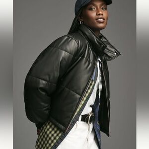 NWOT Anthropologie Leather puffer